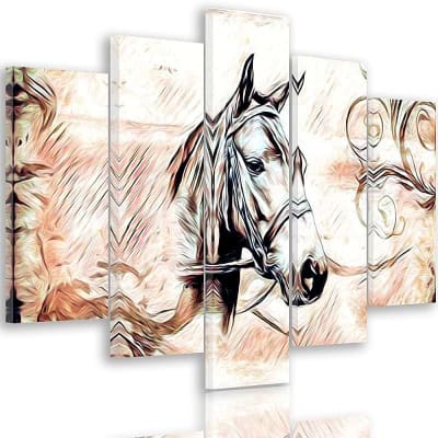 Tableau une tête de cheval 3 250 x 120 cm