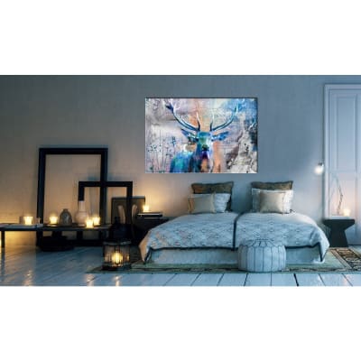 Tableau cerf bleu 120 x 80 cm