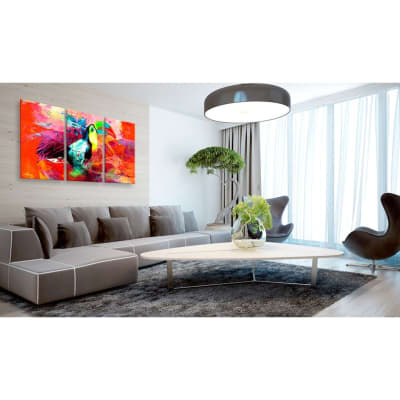Tableau toucan coloré 120 x 60 cm
