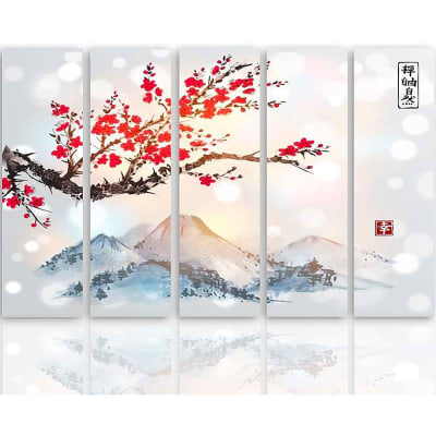 Tableau paysage japon 4 250 x 120 cm