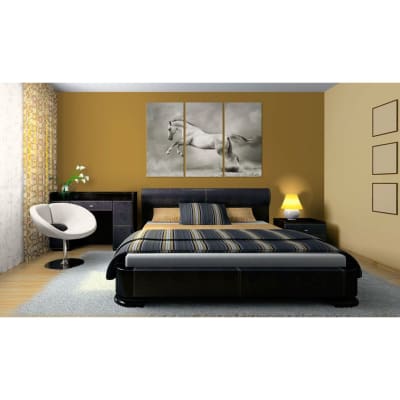 Tableau cheval blanc en mouvement 120 x 80 cm