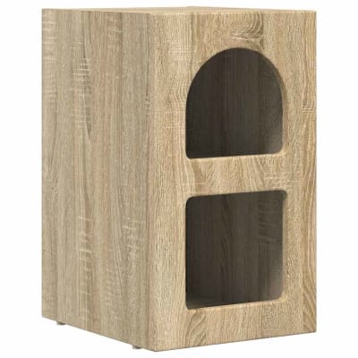 Table de chevet bois transformé ambre marron  29,5 x 33,5 x 50 cm