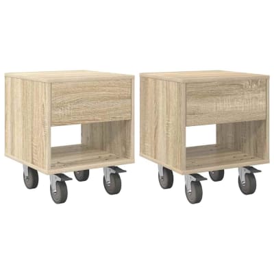 Tables de chevet bois transformé ambre marron  40,5 x 40 x 48 cm