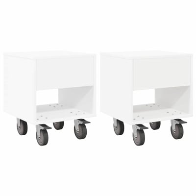 Tables de chevet bois transformé blanc  40,5 x 40 x 48 cm