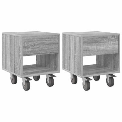 Tables de chevet bois transformé gris  40,5 x 40 x 48 cm