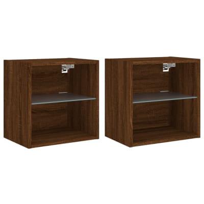 Tables de chevet  ambre marron  40 x 28,5 x 40 cm