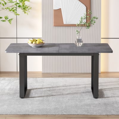 Table de salle à manger de style industriel effet béton gris 140*70cm