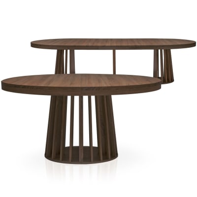 Table ovale extensible bois noisette