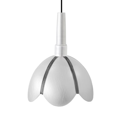 Suspension métal  cable cloche blanc D25cm