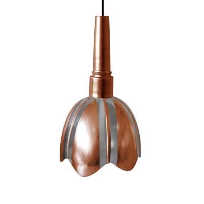 Suspension métal  cable cloche cuivre  D18cm