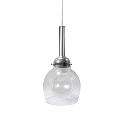 Suspension métal  cable cloche chrome D15cm