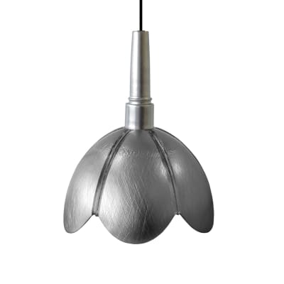 Suspension métal  cable cloche chromé D25cm