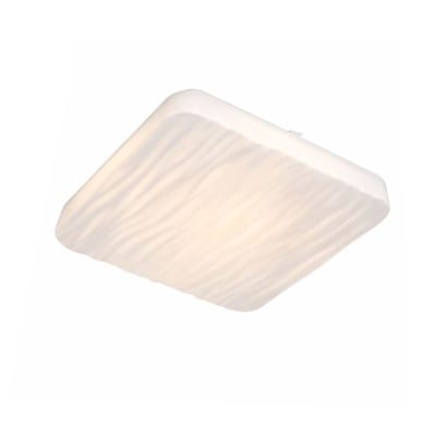 Plafonnier LED carré moderne acrylique blanc 48 cm 40W télécommande