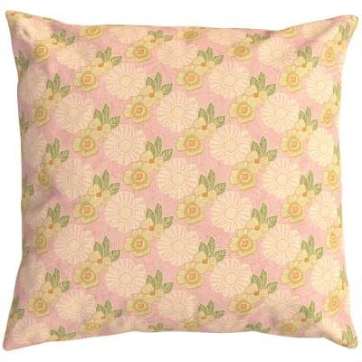Housse de coussin extérieur 60x60 cm fleurs graphiques rose