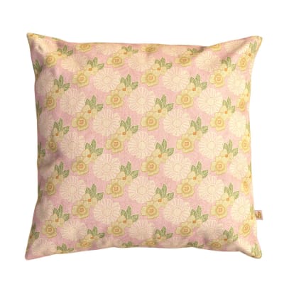 Housse de coussin extérieur 45x45 cm fleurs graphiques rose
