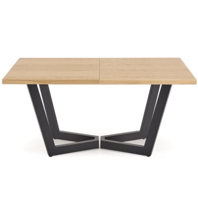 Table à manger extensible en chêne et noir 160-250(-340) x 90cm