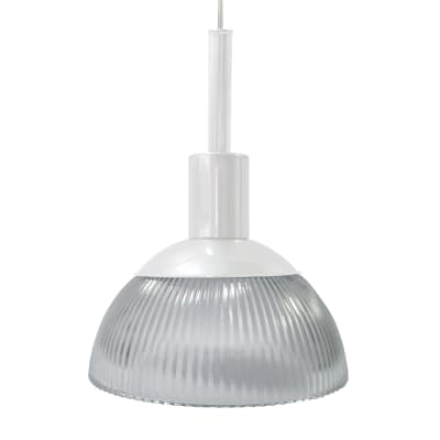 Suspension métal  cable demi-boule blanc D20cm