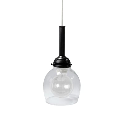 Suspension métal  cable cloche noir D15cm