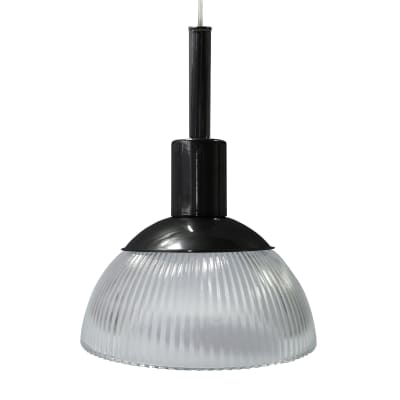 Suspension métal  cable demi-boule noir D20cm