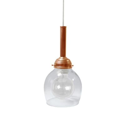 Suspension métal  cable cloche cuivre D15cm