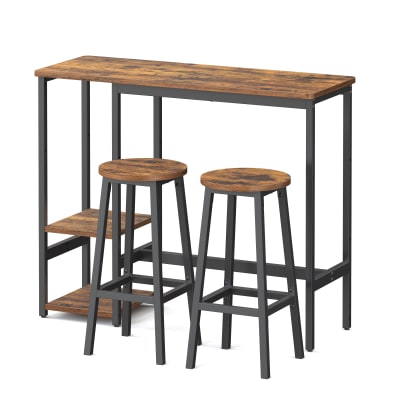 Ensembles table et chaises  effet bois marron