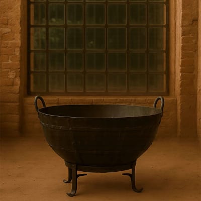 Cache pot en fer marron 104x104x64 cm