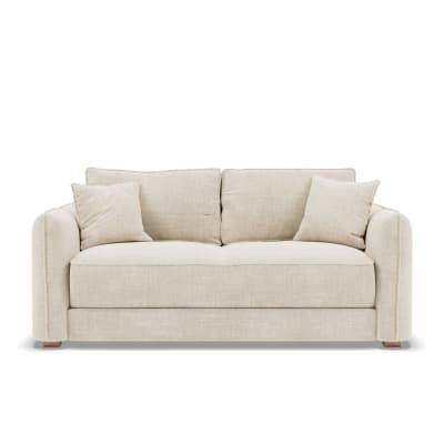 Canapé 3 places beige accoudoirs arrondis