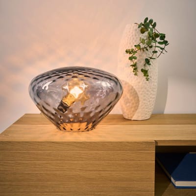Vase céramique 40 cm déco martelé blanc