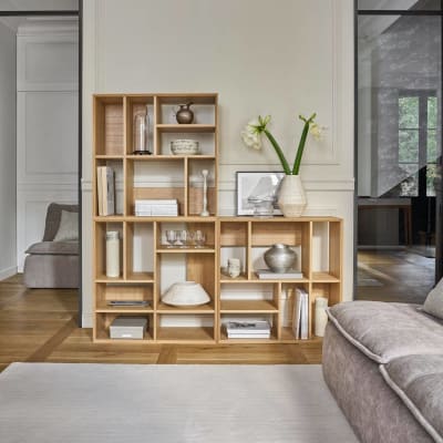Vase céramique déco strié 33 cm beige