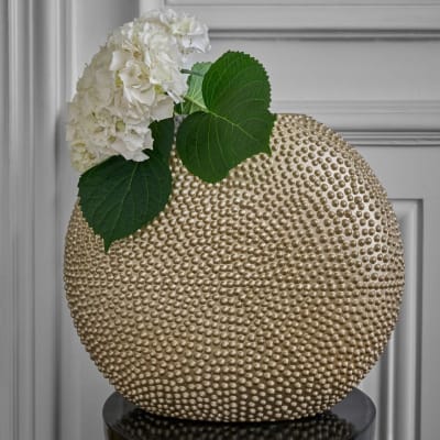 Vase céramique déco texturé doré 36 cm