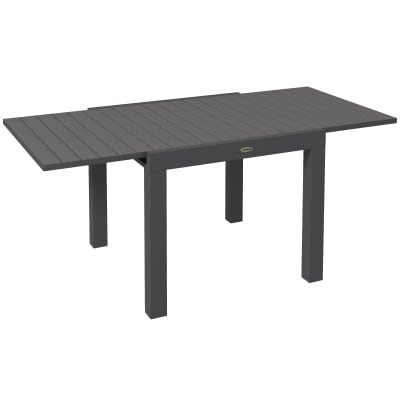 Table de jardin en aluminium grise avec rallonge 81/162 x 80 x 75 cm