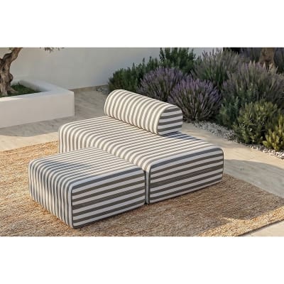 Pouf convertible 1 place tissu imperméable gris anthracite