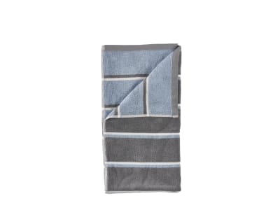Serviette de bain en coton gris, bleu et gris clair 140 x 70 cm