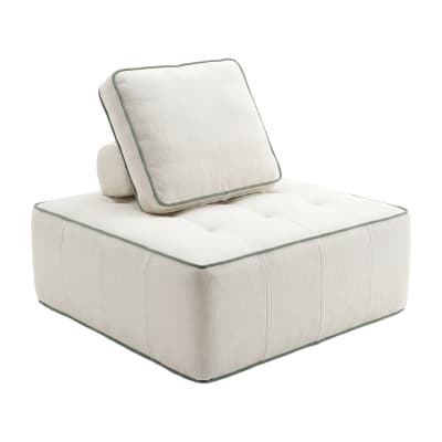 Fauteuil zen 1 place - blanc et sauge