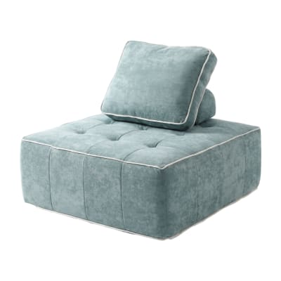 Fauteuil zen 1 place - sauge et blanc