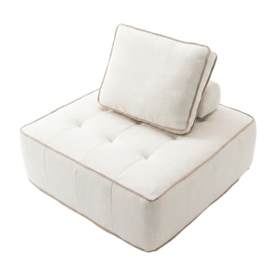 Fauteuil zen 1 place - blanc et sable