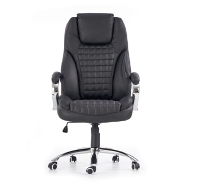 Fauteuil de bureau design grand confort cuir noir