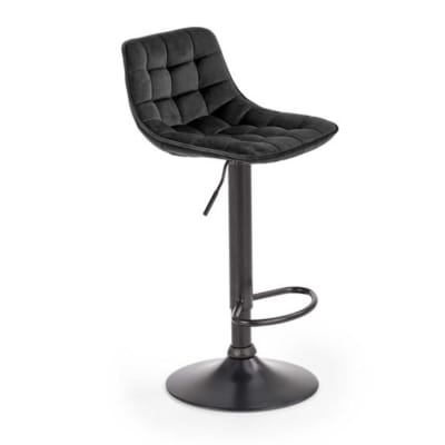 Tabouret de bar en velours de polyester noir