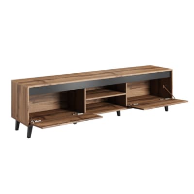 Meuble tv décor chêne wotan et anthracite 170cm