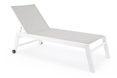 Bain de soleil en aluminium blanc et textilène