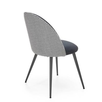 Chaise design noire et blanche pied de poule
