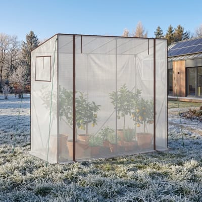 Serre en plastique, cadre acier, blanc transparent 200x97x170cm