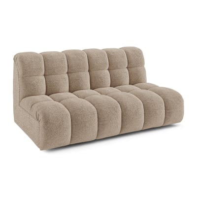Canapé 2 places 2 places en tissu bouclette  taupe