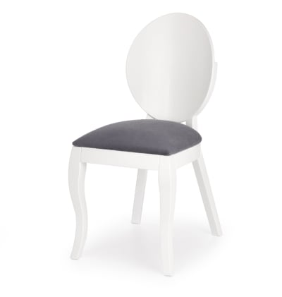 Chaise médaillon blanc et gris 90 x 43 x 52 cm
