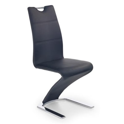Chaise noire design avec pied u   noir