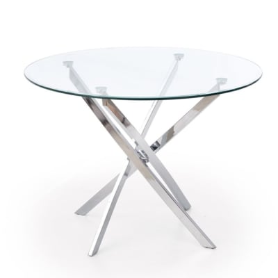 Table de salle à manger ronde en verre  100cm
