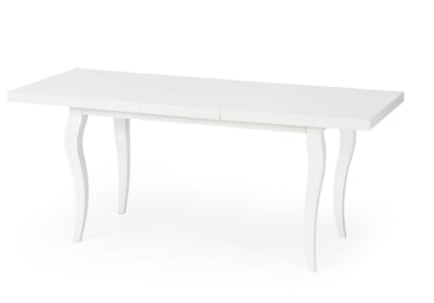 Table salle a manger baroque blanche avec rallonge