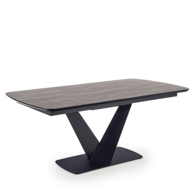 Table à manger design  avec pied central en acier noir 180-230x95cm