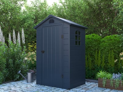 Cabane de jardin polypropylène gris anthracite
