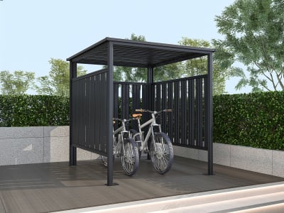 Abri vélo acier gris anthracite